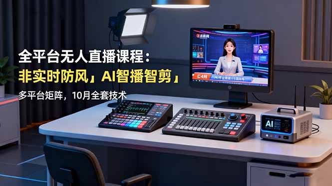 （16279期）全平台无人直播课程：非实时防风＋AI智播智剪＋多平台矩阵，10月全套技术-吾爱网创
