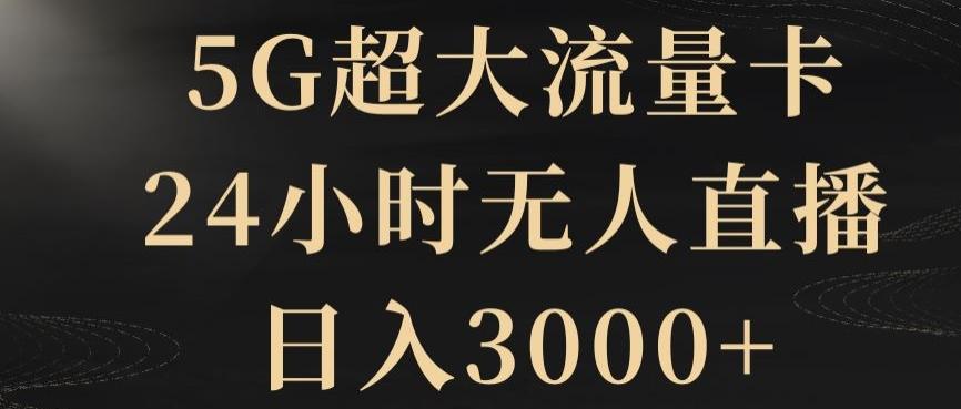 5G超大流量卡，24小时无人直播，日入3000+【揭秘】-吾爱网创