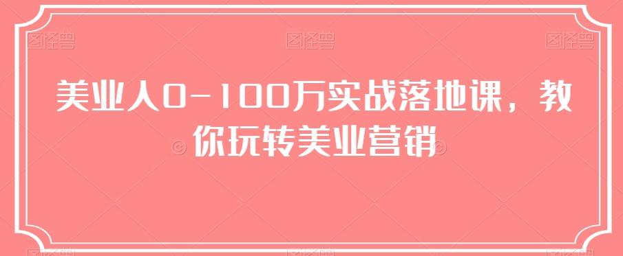 美业人0-100万实战落地课，教你玩转美业营销-吾爱网创