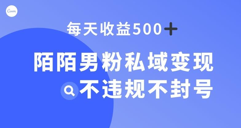 陌陌男粉私域变现新玩法，日入500+，不违规不封号-吾爱网创