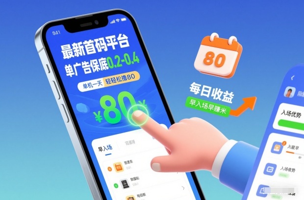 最新首码平台，单广告保底0.2-0.4，单机一天轻松撸80，早入场早賺米【揭秘】-吾爱网创