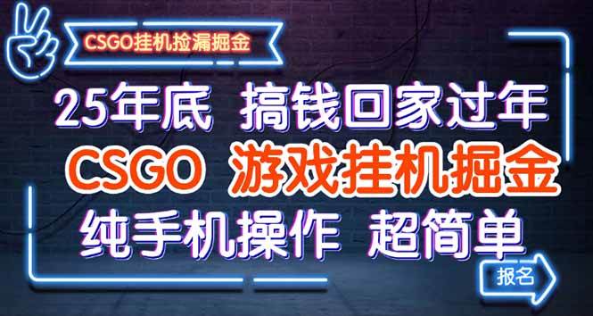 （16343期）25年底搞钱回家过年，CSGO游戏挂机掘金，纯手机操作超简单-吾爱网创