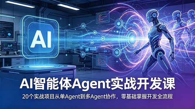 (18983期)AI智能体Agent实战开发课:20个实战项目从单Agent到多Agent协作,零基础掌握开发全流程-吾爱网创