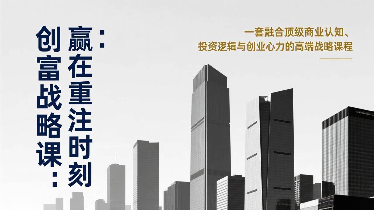 （17337期）《创富战略课：赢在重注时刻》一套融合顶级商业认知、投资逻辑与创业心力的高端战略课程-吾爱网创