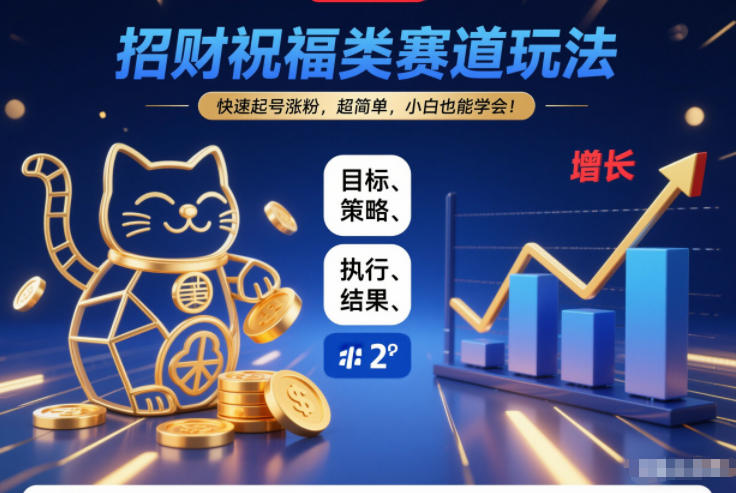招财祝福类赛道玩法,快速起号涨粉,超简单,小白也能学会!-吾爱网创