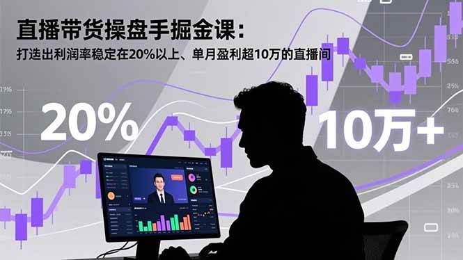 （16727期）直播带货操盘手掘金课：打造出利润率稳定在20%以上、单月盈利超10万的直播间-吾爱网创