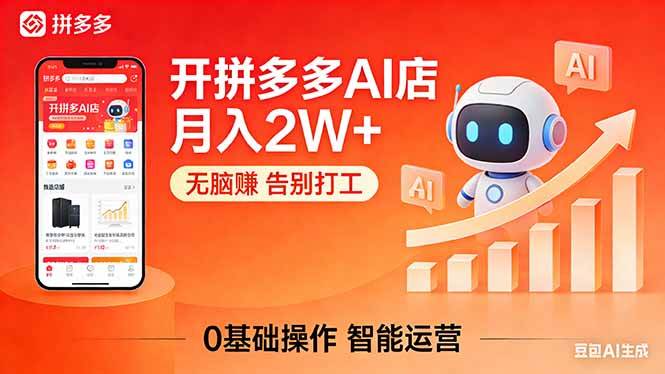 （17947期）开一家拼多多AI店，月入2W+，无脑赚，告别打工，附SOP手册-吾爱网创
