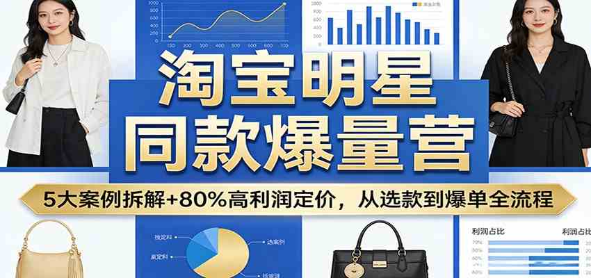 淘宝明星同款爆量营：5大案例拆解+80%高利润定价，从选款到爆单全流程-吾爱网创