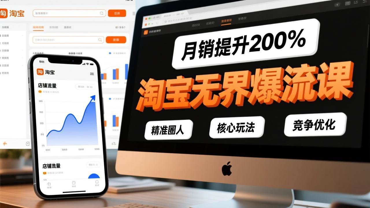 （17132期）淘宝无界爆流课，精准圈人、核心玩法、竞争优化，快速引爆店铺流量，月销提升200%-吾爱网创