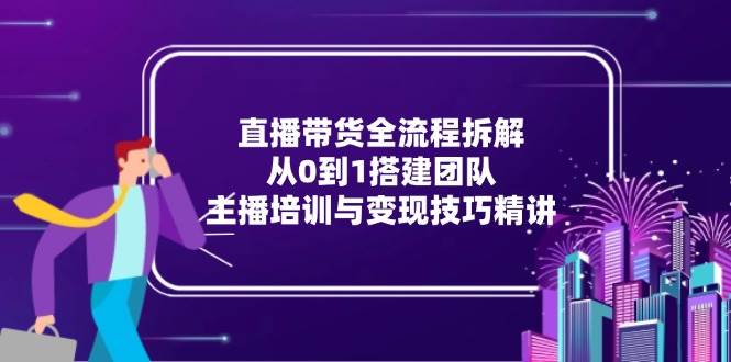 （15004期）直播带货全流程拆解：从0到1搭建团队，主播培训与变现技巧精讲-吾爱网创