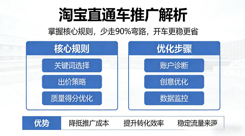 淘宝直通车推广解析，掌握核心规则，少走90%弯路，开车更稳更省-吾爱网创