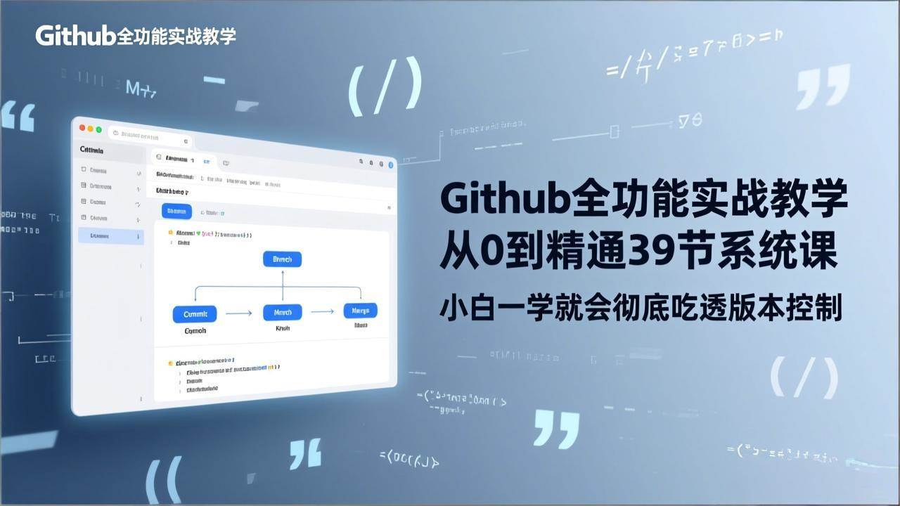 （17501期）GitHub-全功能实战教学，从0到精通39节系统课，小白一学就会彻底吃透版本控制-吾爱网创