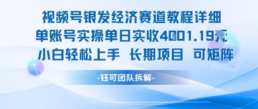 视频号银发经济赛道单账号实操单日实收1k+,小白轻松上手长期项目-吾爱网创