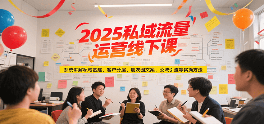 2025私域流量运营线下课，系统讲解私域基建/客户分层/朋友圈文案/公域引流等实操方法-吾爱网创