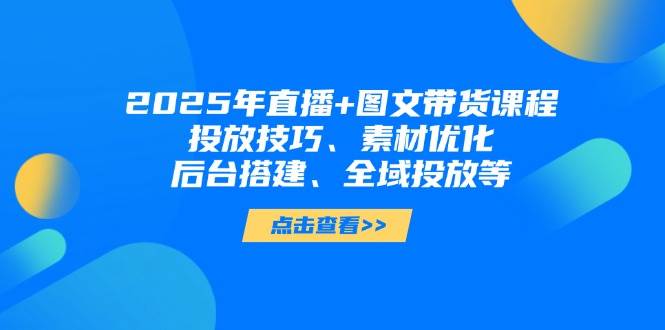 2025年短视频图文带货+直播带货：投放技巧、素材优化、后台搭建、全域投放等-吾爱网创