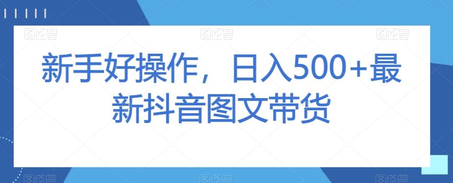 新手好操作，日入500+最新抖音图文带货【揭秘】-吾爱网创