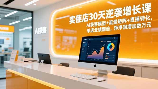 （16793期）实体店30天逆袭增长课，AI获客模型+流量矩阵+直播转化，单店业绩翻倍，净利润增加数万元-吾爱网创