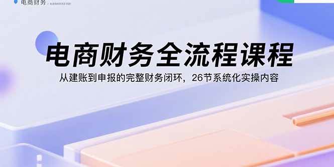 （15893期）电商财务全流程课程：从建账到申报的完整财务闭环，26节系统化实操内容-吾爱网创