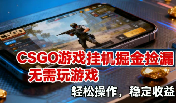 CSGO游戏挂G掘金捡漏，不需要玩游戏，操作简单，收益稳定【揭秘】-吾爱网创