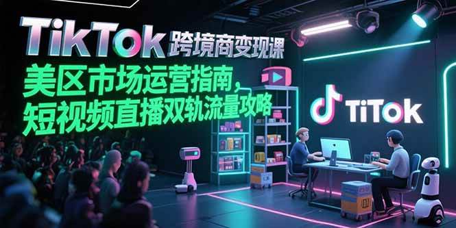 （15344期）TikTok跨境电商变现课，美区市场运营指南，短视频直播双轨流量攻略-吾爱网创