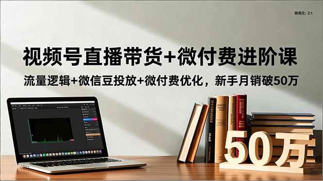 （16684期）视频号直播带货+微付费进阶课：流量逻辑+微信豆投放+微付费优化，新手月销破50万-吾爱网创