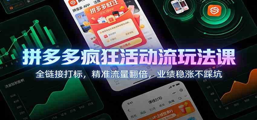 拼多多疯狂活动流玩法课：全链接打标，精准流量翻倍，业绩稳涨不踩坑-吾爱网创