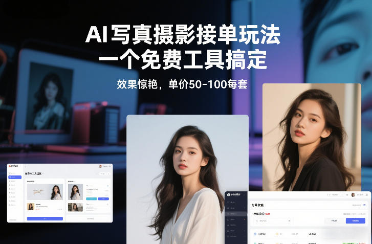 AI写真摄影接单玩法，一个免费工具搞定，效果惊艳，单价50-100每套-吾爱网创