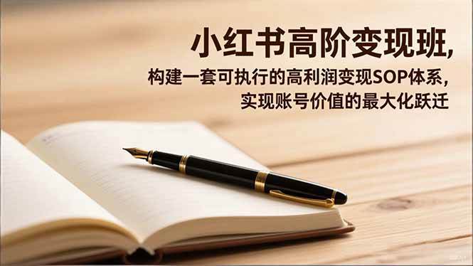 （16633期）小红书高阶变现班，构建一套可执行的高利润变现SOP体系，实现账号价值的最大化跃迁-吾爱网创