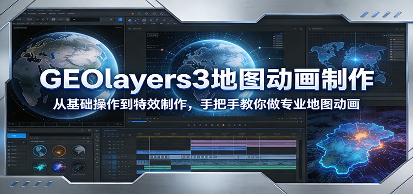 GEOlayers3地图动画制作：从基础操作到特效制作，手把手教你做专业地图动画-吾爱网创