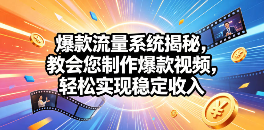 爆款流量系统揭秘,教会您制作爆款视频,轻松实现稳定收入【原创双语字幕】-吾爱网创