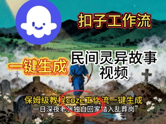 Coze扣子工作流一键生成民间灵异故事视频，保姆级教程搭建教学-吾爱网创