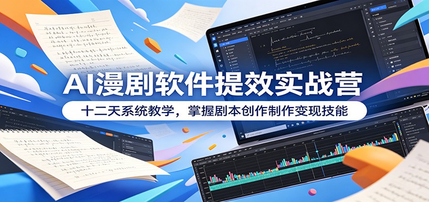 AI漫剧软件提效实战营:十二天系统教学,掌握剧本创作制作变现技能-吾爱网创