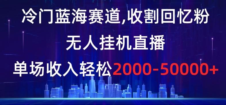 冷门蓝海赛道,收割回忆粉,无人挂机直播,单场收入轻松2000-5w+【揭秘】-吾爱网创