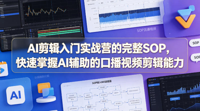 AI剪辑入门实战营的完整SOP，快速掌握AI辅助的口播视频剪辑能力-吾爱网创