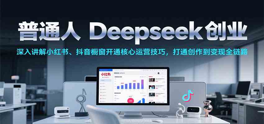 普通人Deepseek创业，小红书、抖音橱窗开通核心运营技巧，打通创作到变现全链路-吾爱网创