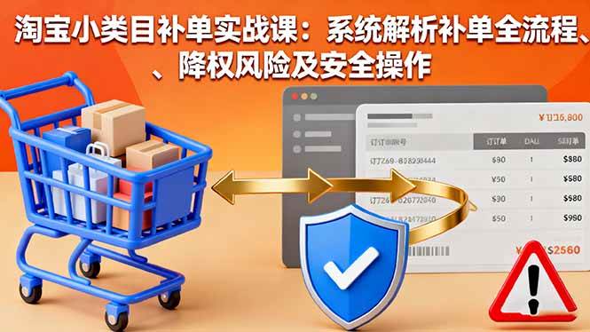 （16239期）淘宝小类目补单实战课：系统解析补单全流程、降权风险及安全操作-吾爱网创
