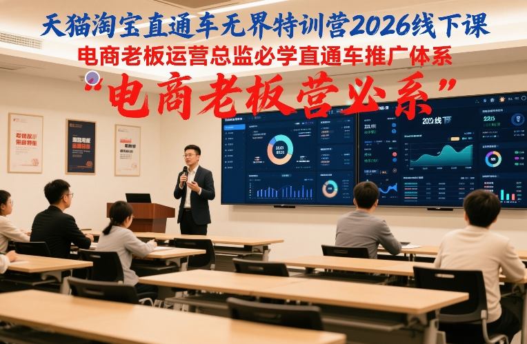 天猫淘宝直通车无界特训营2026线下课，电商老板运营总监必学直通车推广体系-吾爱网创
