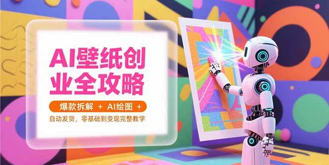 （15312期）AI壁纸创业全攻略，爆款拆解+AI绘图+自动发货，零基础到变现完整教学-吾爱网创