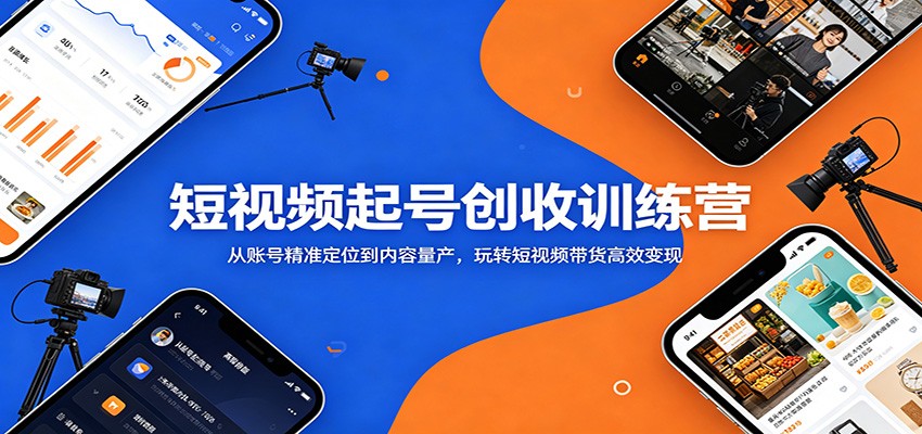 短视频起号创收训练营:从账号精准定位到内容量产,玩转短视频带货高效变现-吾爱网创