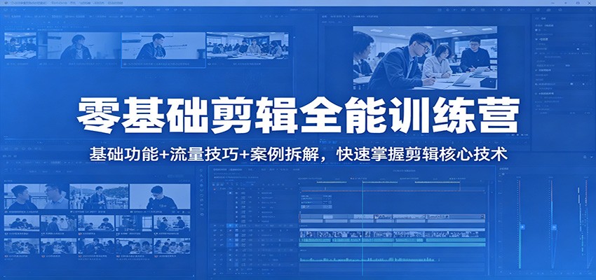 零基础剪辑全能训练营：基础功能+流量技巧+案例拆解，快速掌握剪辑核心技术-吾爱网创
