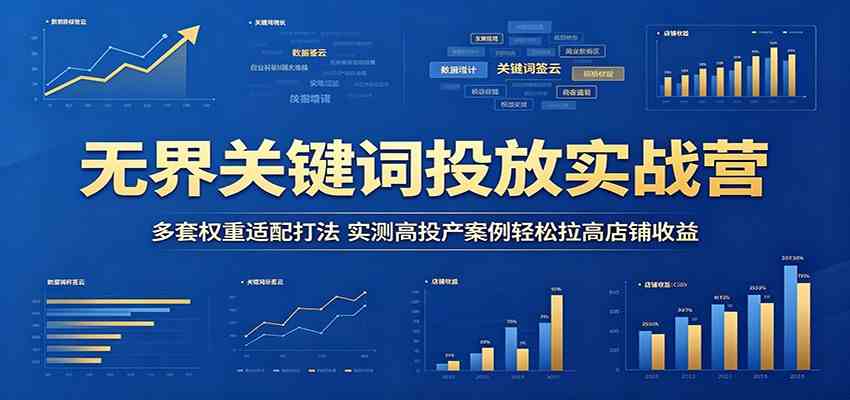 无界关键词投放实战营：多套权重适配打法，实测高投产案例轻松拉高店铺收益-吾爱网创