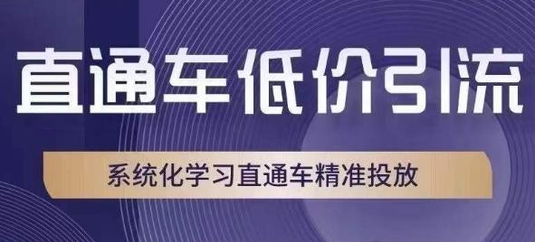 直通车低价引流课，系统化学习直通车精准投放-吾爱网创