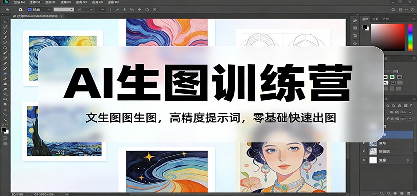 AI生图训练营：文生图图生图，高精度提示词，零基础快速出图-吾爱网创