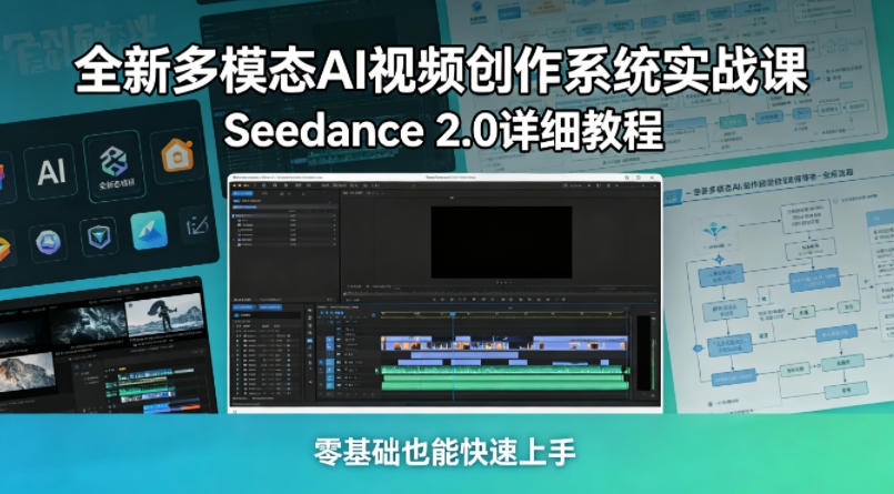 全新多模态AI视频创作系统实战课,Seedance 2.0详细教程,零基础也能快速上手-吾爱网创