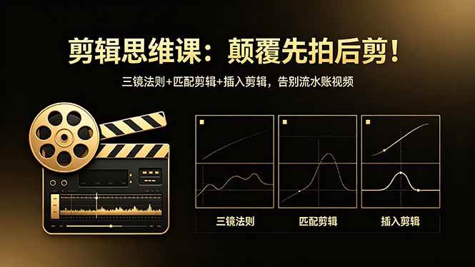 （18285期）剪辑思维课：颠覆先拍后剪！三镜法则+匹配剪辑+插入剪辑，告别流水账视频-吾爱网创