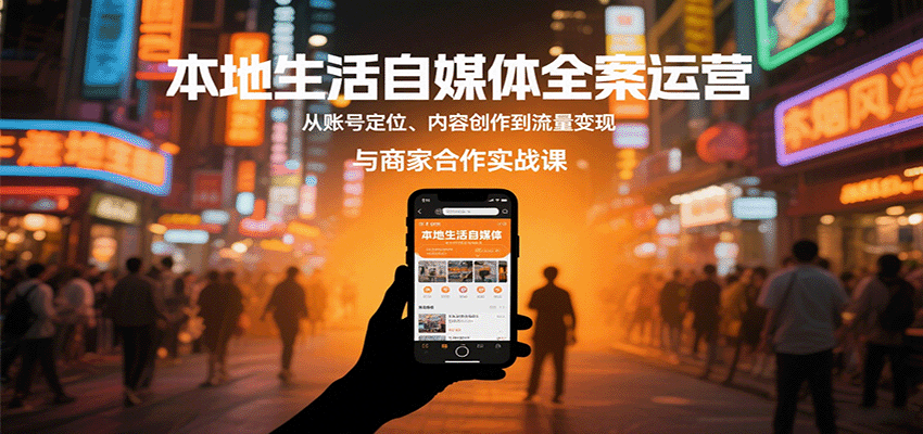 本地生活自媒体全案运营，从账号定位、内容创作到流量变现与商家合作实战课-吾爱网创