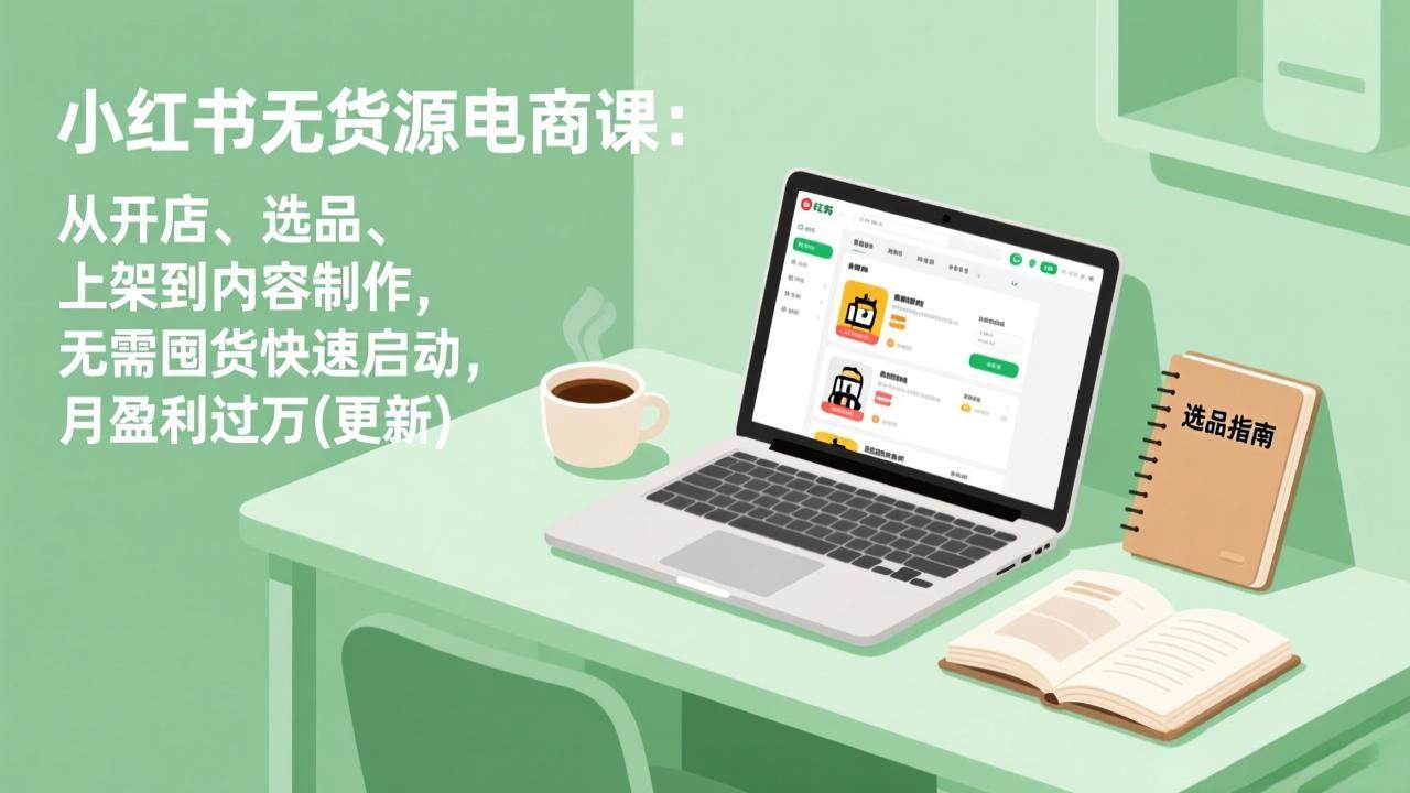 （17150期）小红书无货源电商课：从开店、选品、上架到内容制作，无需囤货快速启动，月盈利过万(更新)-吾爱网创