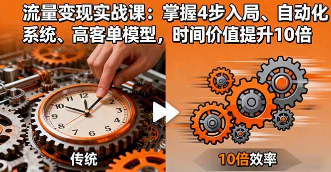 （16197期）流量变现实战课：掌握4步入局、自动化系统、高客单模型，时间价值提升10倍-吾爱网创