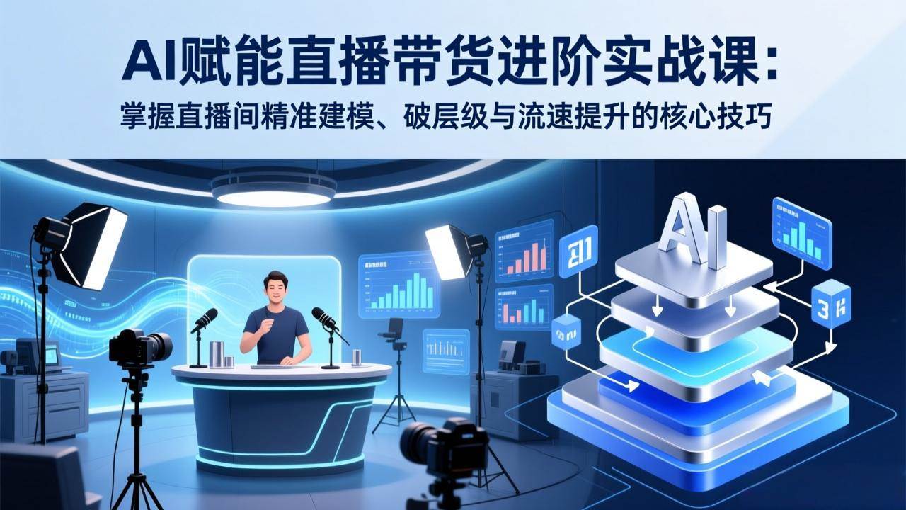 （17405期）AI赋能直播带货进阶实战课：掌握直播间精准建模、破层级与流速提升的核心技巧-吾爱网创