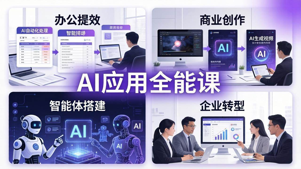 （18042期）AIGC 应用师全能课-更新：办公提效、商业创作、智能体搭建、企业转型，一站式学会AI应用-吾爱网创